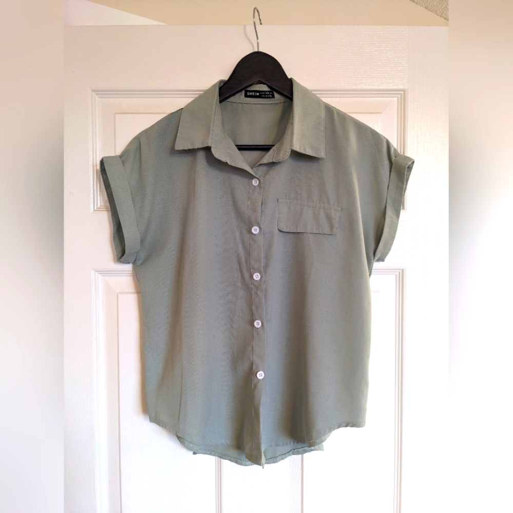 Sage green blouse size medium